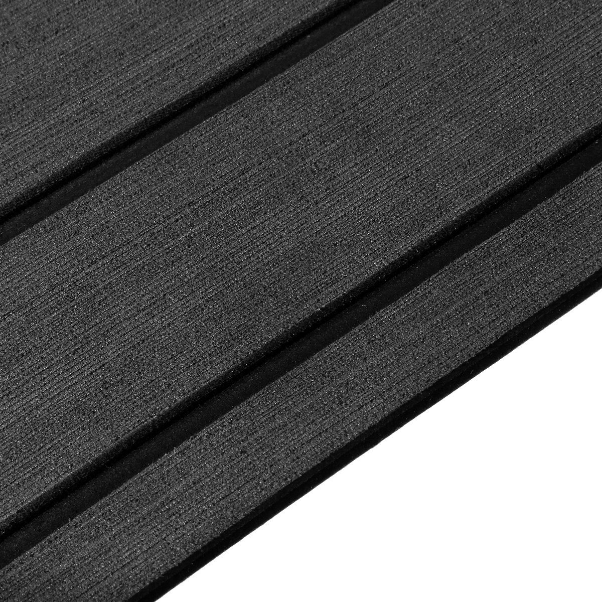 2400x450x6mm EVA Foam Faux Teak Boat Flooring Decking Sheet Pad Dark Grey and Black Line