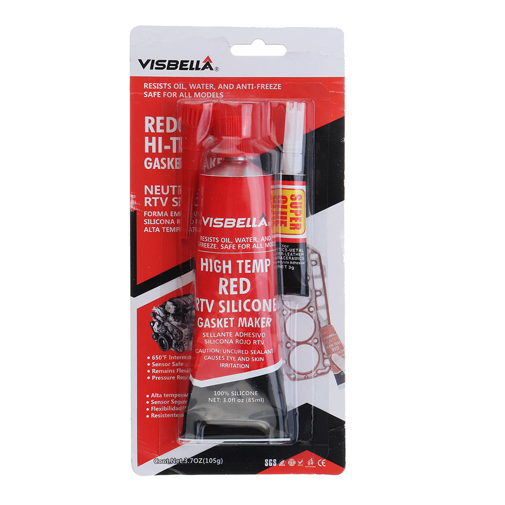 VISBELLA 85g High Temperature Silicone Sealant Rubber Moisture Proof Glue for Car Engine