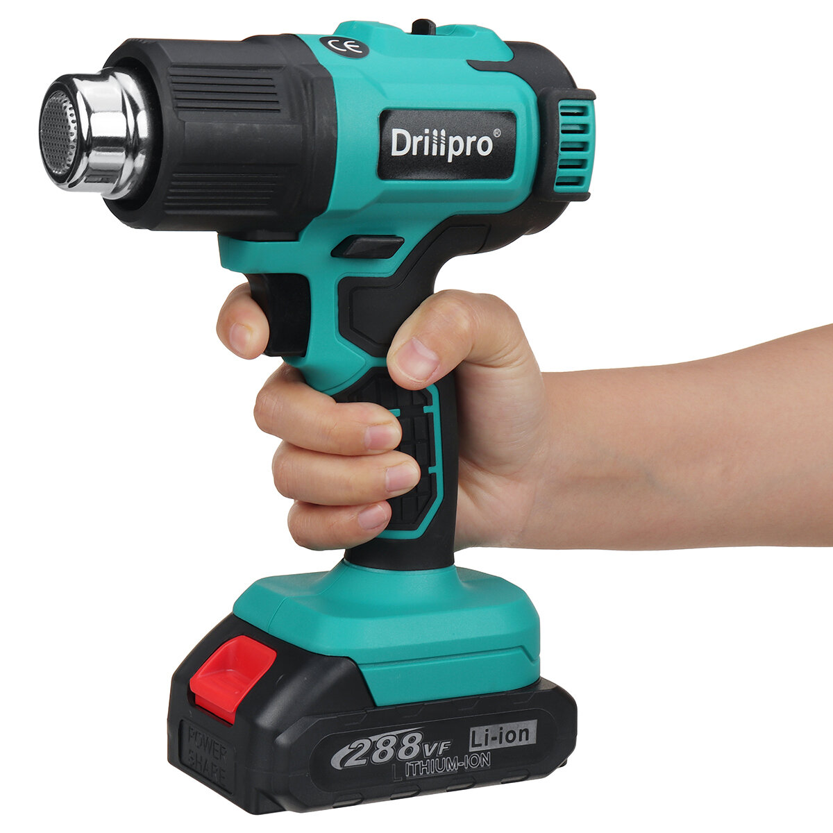 Drillpro 1500mAh 200W AU/US/EU Plug Eletric Hot Air Gun For Welding, Welding Pvc, Molding, Drying, Hot Loading, Paint Stripping,