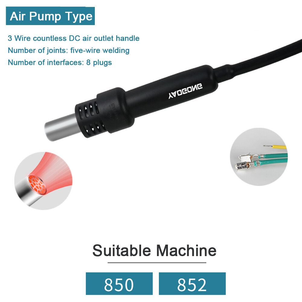 850 Air Pump Type Three-Wire Non-Display DC Airflow Handle Efficient and Reliable Air Pump Handle Five-Wire Welding Interfaces I