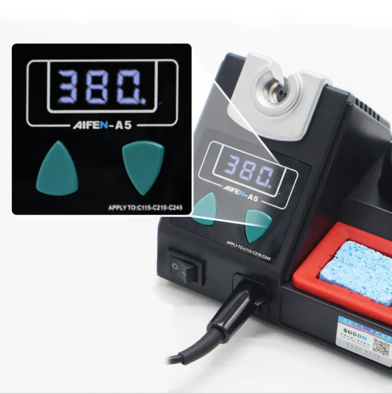 AIFEN A5 210 Soldering Station Compatible with JBC Soldering Iron Tips Powerful 120W Max Wide Temperature Range AC 220V/AC 110V