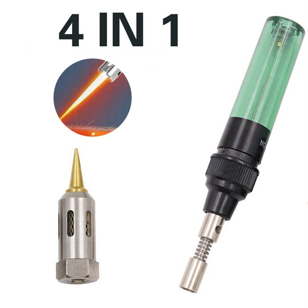 4 In 1 Portable Soldering Iron Set Welding Pen Burner Blow Torch Gas Soldering Iron Cordless Butane Tip Tool