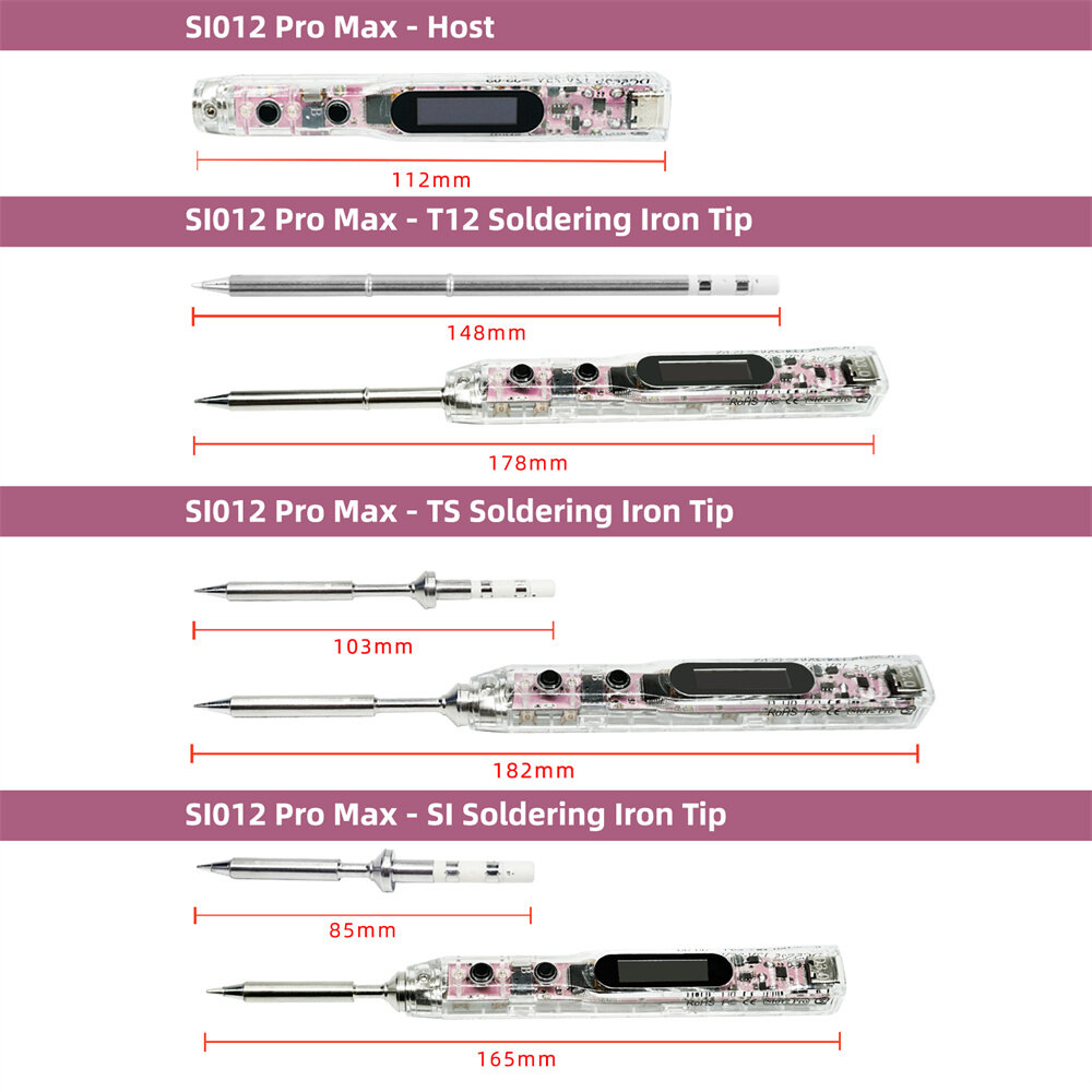 SEQUER SI012 Pro Max SI-B2 Portable OLED Soldering Iron with Color Ambience Light Chinese English and Russian Menu Applicable SI