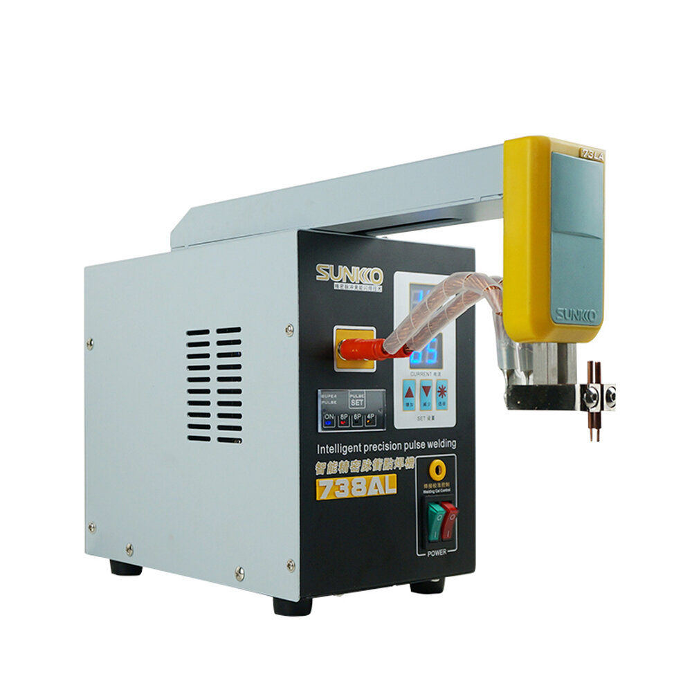 SUNKKO 738AL Spot Welding Machine New Upgraded Telescopic Arm Handheld Spot Welder 18650Battery Weld Precision Pulse Spot Welder