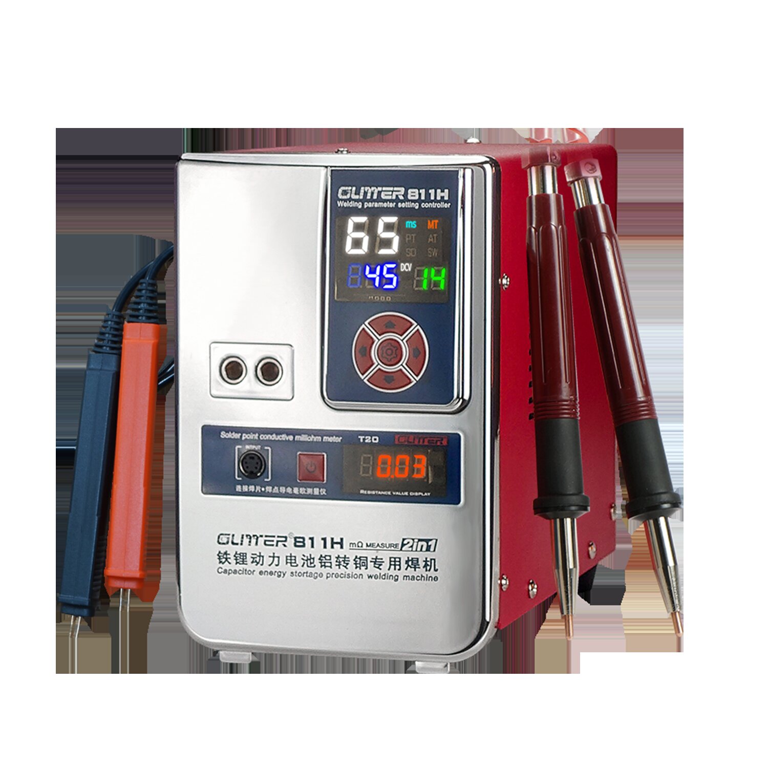 GLITTER 811H Industrial Energy Storage Spot Welder with Real-Time Monitoring High Pulse Power 42KW/36KW Resistance Measurement F