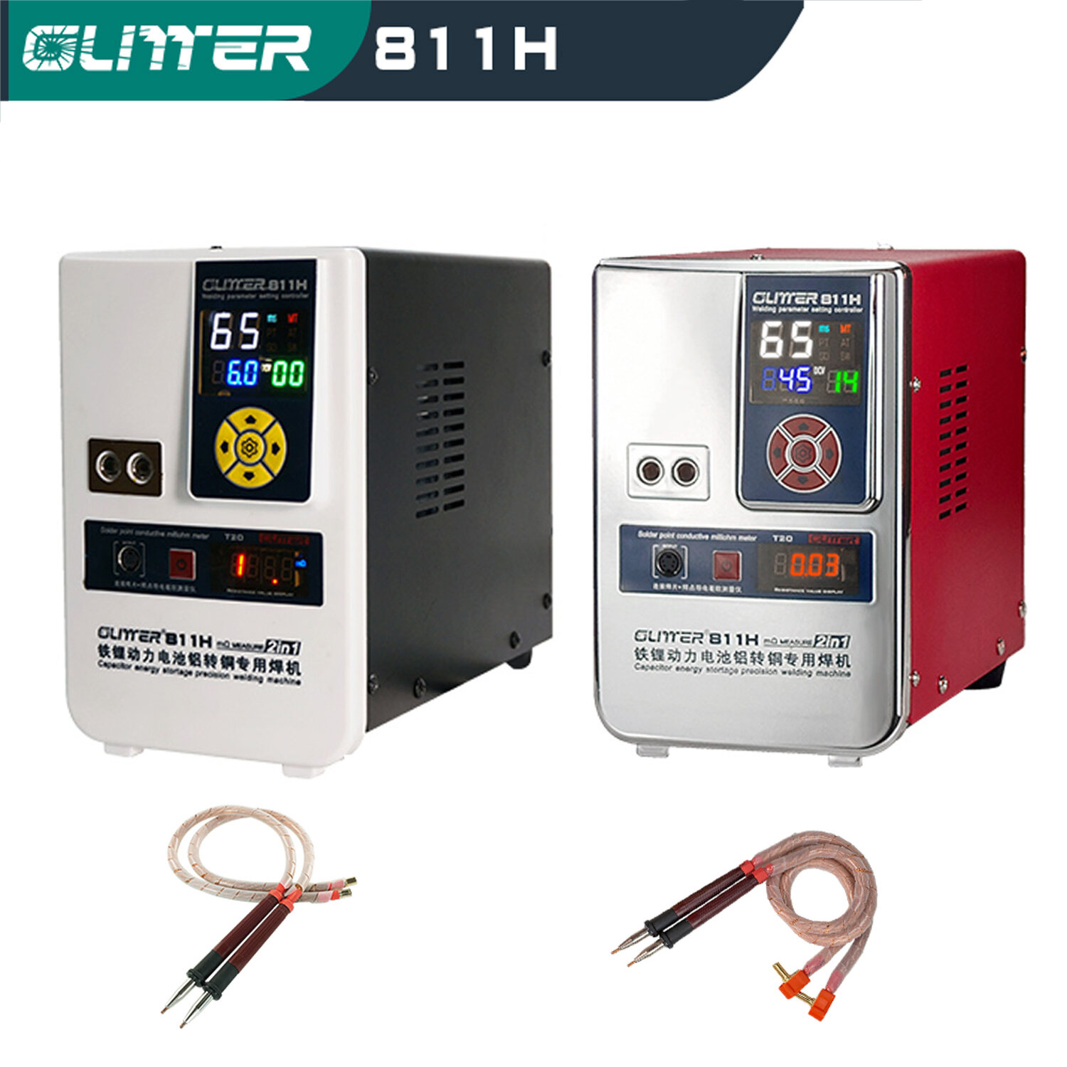 GLITTER 811H Industrial Energy Storage Spot Welder with Real-Time Monitoring High Pulse Power 42KW/36KW Resistance Measurement F