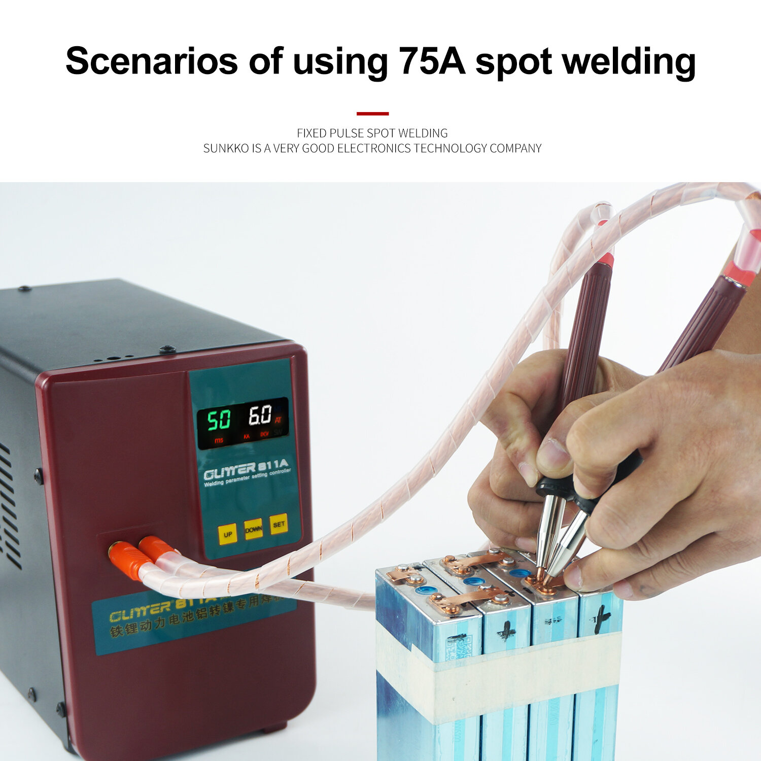 GLITTE 75A Adjustable Spot Welding Pen with Superior 3mmx70mm Welding Needles 25²/35²/50² Options Versatile and E