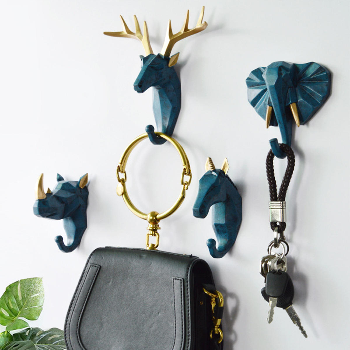 Simple 3D Coat Hook Holder Creative Animals Head Hanger Wall Mounted Craft COD