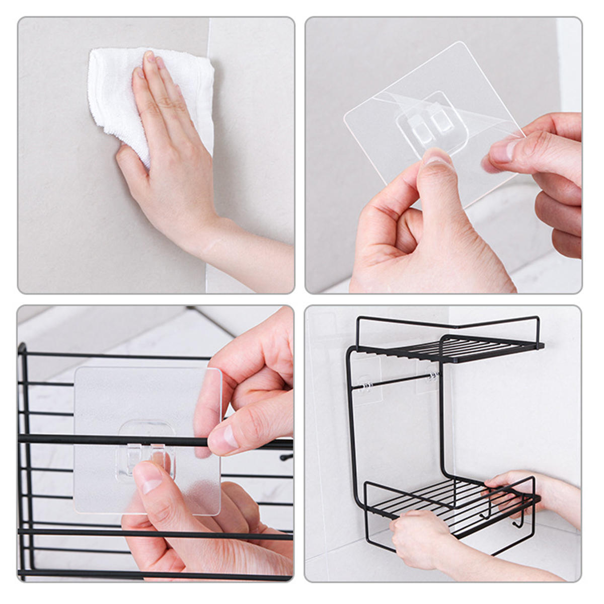 Bathroom Shelf Perforation-Free Wall-Mounted Kitchen Shelf Toilet Shelf Wall Corner Shelf Rack