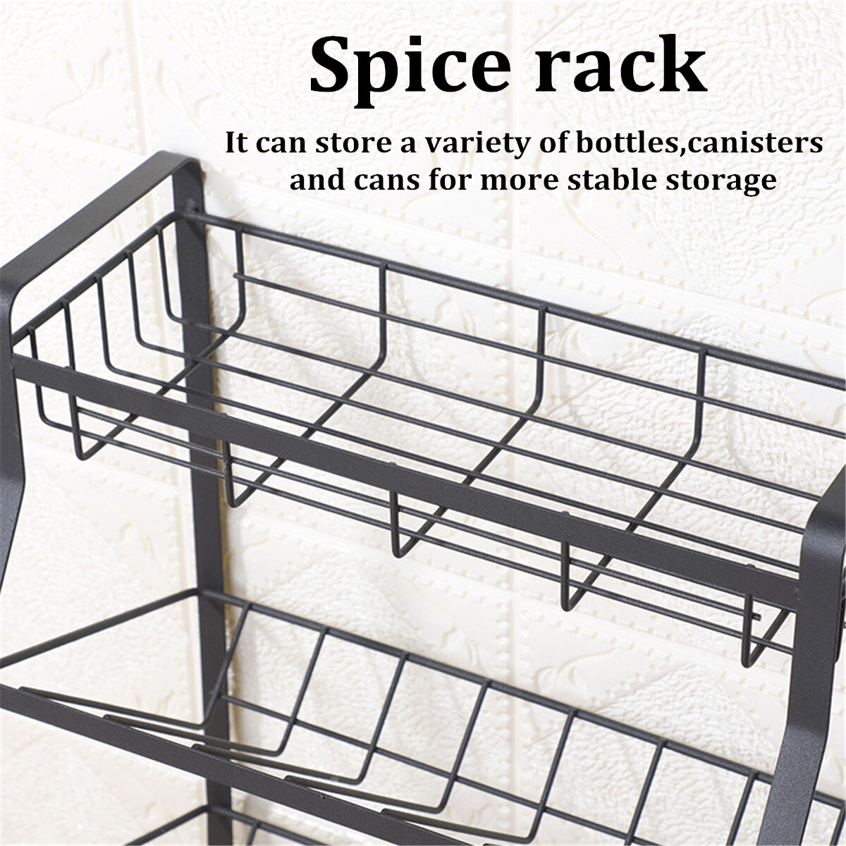 4 Tier Kitchen Spice Rack Standing Holder Jar Organiser Storage Spice Shelf COD