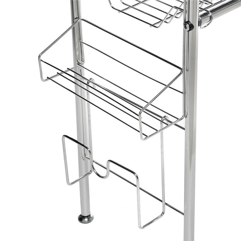 95x62x25.5cm 2 Tiers Over The Sink Dish Drying Rack Shelf Stainless Kitchen Cutlery Holder