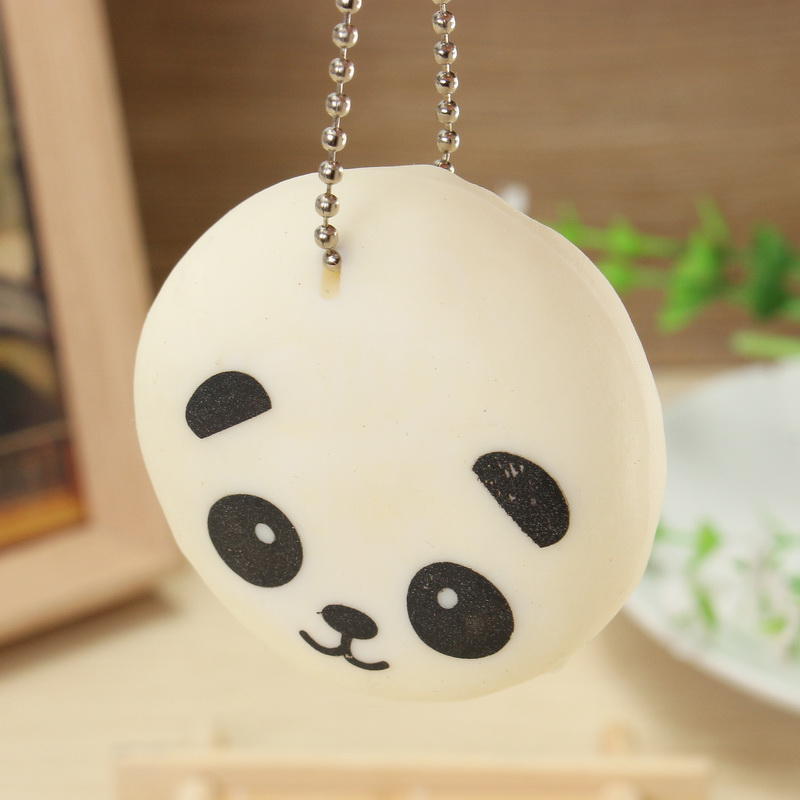 Squishy Squeeze Panda Sticky Rice Ball 5cm Collection Ball Chain Phone Strap Decor Gift Toy