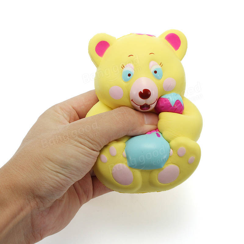 Xinda Squishy Strawberry Bear Holding Honey Pot 12cm Slow Rising With Packaging Collection Gift Toy