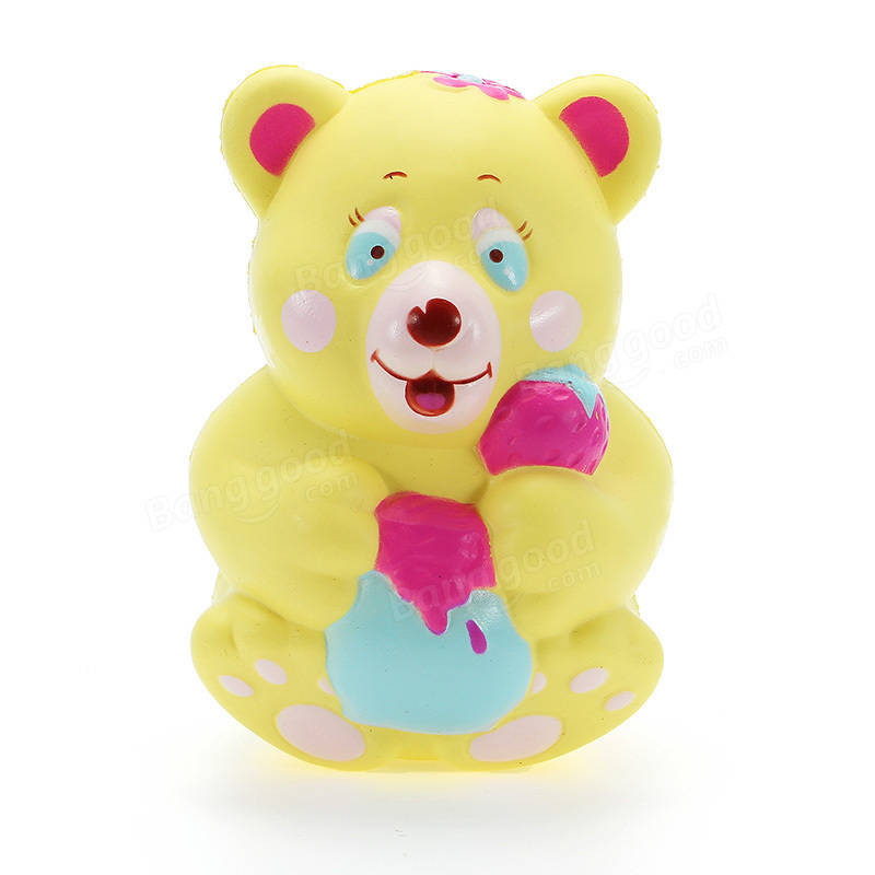 Xinda Squishy Strawberry Bear Holding Honey Pot 12cm Slow Rising With Packaging Collection Gift Toy