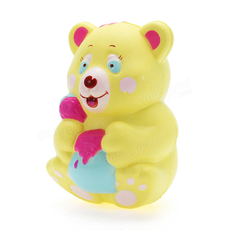 Xinda Squishy Strawberry Bear Holding Honey Pot 12cm Slow Rising With Packaging Collection Gift Toy