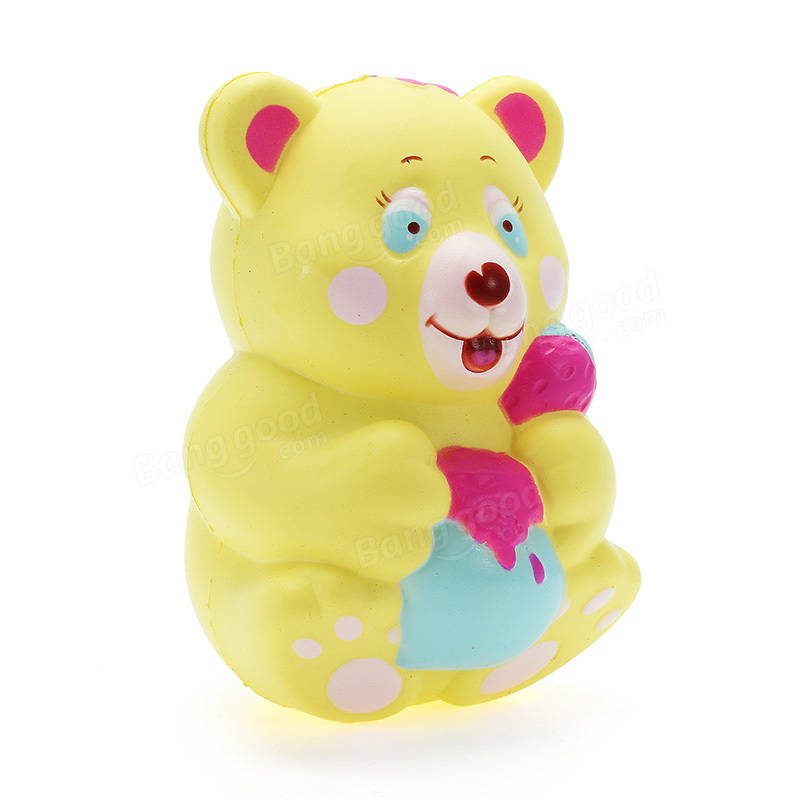 Xinda Squishy Strawberry Bear Holding Honey Pot 12cm Slow Rising With Packaging Collection Gift Toy