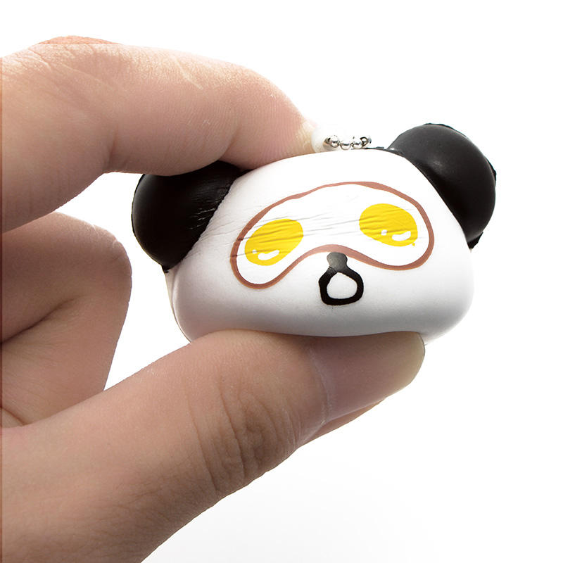 Squishy Panda Face With Ball Chain Soft Phone Bag Strap Collection Gift Decor Toy