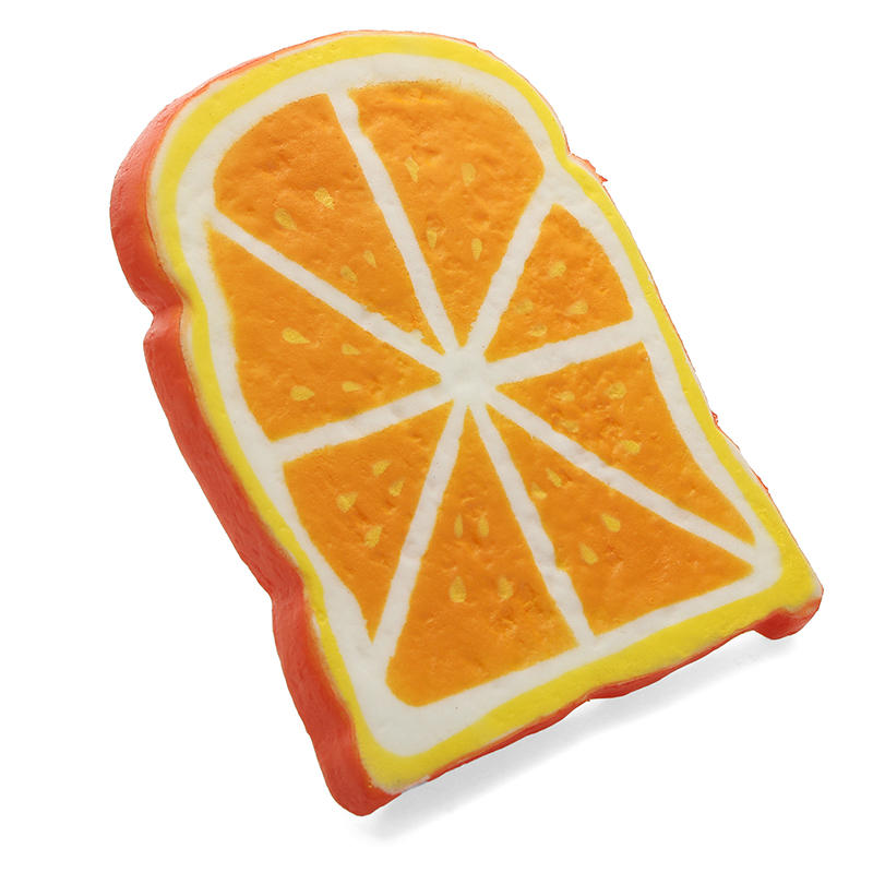 SquishyShop Orange Bread Toast Slice Squishy 14cm Soft Slow Rising Collection Gift Decor Toy