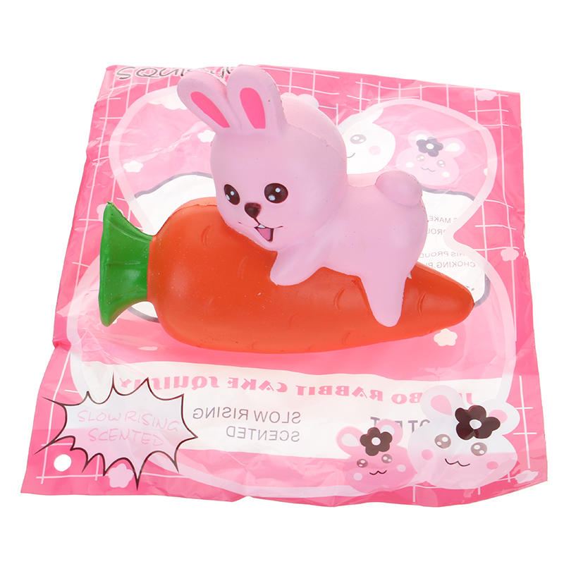 YunXin Squishy Rabbit Bunny Holding Carrot 13cm Slow Rising With Packaging Collection Gift Decor Toy