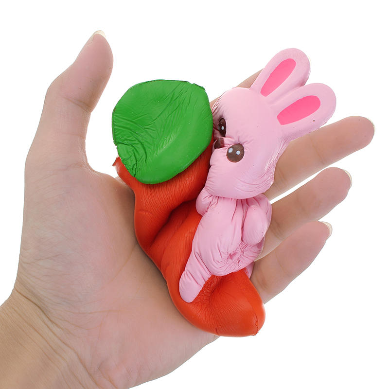 YunXin Squishy Rabbit Bunny Holding Carrot 13cm Slow Rising With Packaging Collection Gift Decor Toy