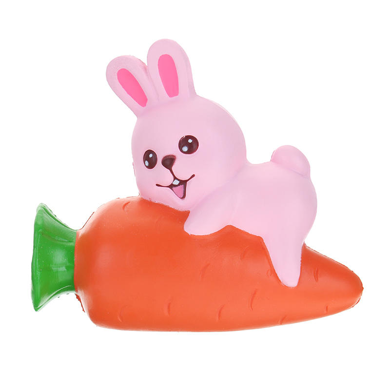 YunXin Squishy Rabbit Bunny Holding Carrot 13cm Slow Rising With Packaging Collection Gift Decor Toy