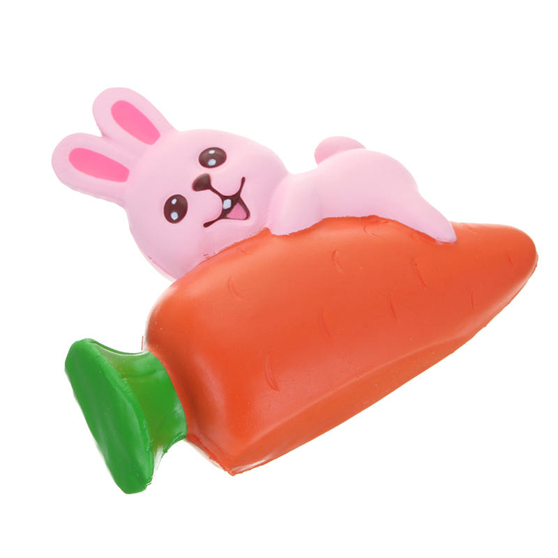 YunXin Squishy Rabbit Bunny Holding Carrot 13cm Slow Rising With Packaging Collection Gift Decor Toy