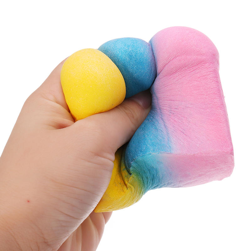 YunXin Squishy Rainbow Toast Loaf Bread 10cm Slow Rising With Packaging Collection Gift Decor Toy