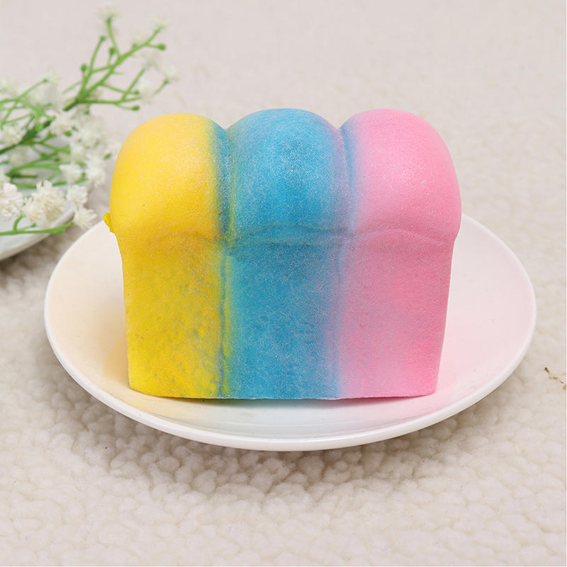 YunXin Squishy Rainbow Toast Loaf Bread 10cm Slow Rising With Packaging Collection Gift Decor Toy