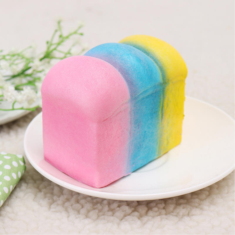 YunXin Squishy Rainbow Toast Loaf Bread 10cm Slow Rising With Packaging Collection Gift Decor Toy