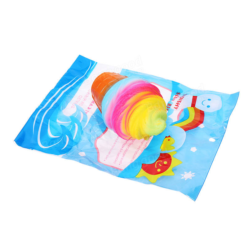 YunXin Squishy Ice Cream 10cm Slow Rising With Packaging Phone Bag Strap Decor Gift Collection Toy