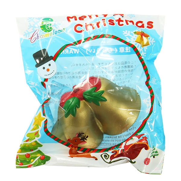 Chameleon Squishy Christmas Jingle Bell Slow Rising Toy With Packaging Kids Christmas Gift Decor