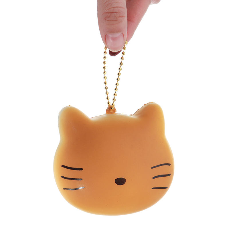 Meistoyland Squishy Cat Kitty Slow Rising Straps Squeeze Toy With Chain Original Packaging