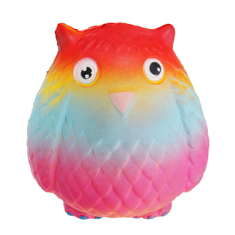 Jumbo Squishy Rainbow Owl 12cm Soft Slow Rising Toy With Original Packing COD