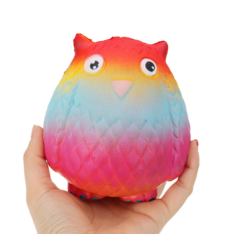 Jumbo Squishy Rainbow Owl 12cm Soft Slow Rising Toy With Original Packing COD