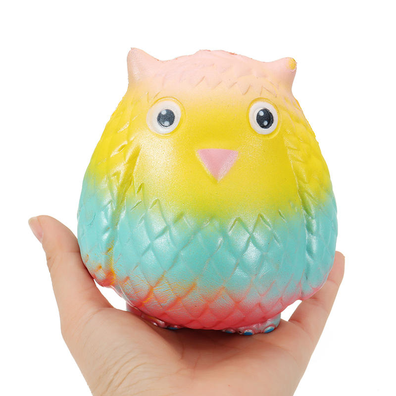 Jumbo Squishy Rainbow Owl 12cm Soft Slow Rising Toy With Original Packing COD