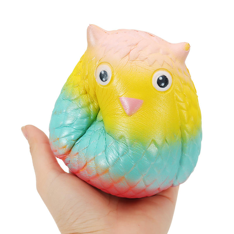 Jumbo Squishy Rainbow Owl 12cm Soft Slow Rising Toy With Original Packing COD