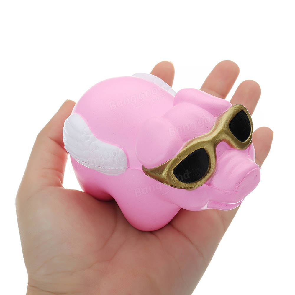 Glasses Piggy Squishy 18CM Slow Rising With Packaging Collection Gift Soft Toy CO