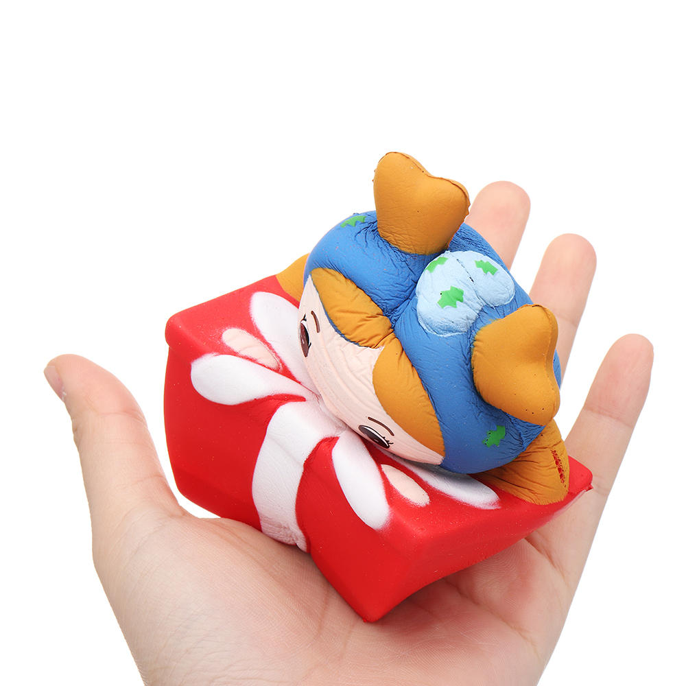 Christmas Elk Girl Squishy 14*7CM Slow Rising Soft Toy Gift Collection With Packaging