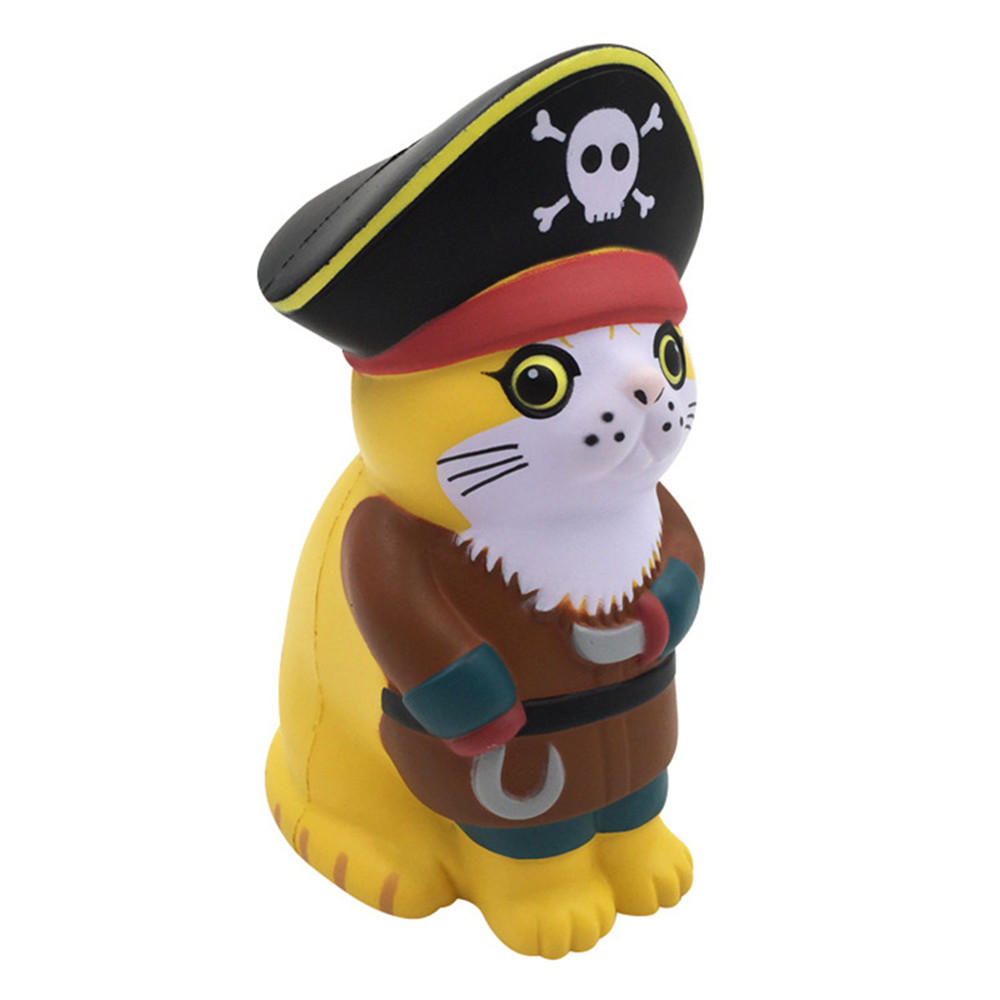 SquishyFun Squishy Viking Pirate Cat Kitten Cosplay 13.5*9*7CM Licensed Slow Rising With Packaging