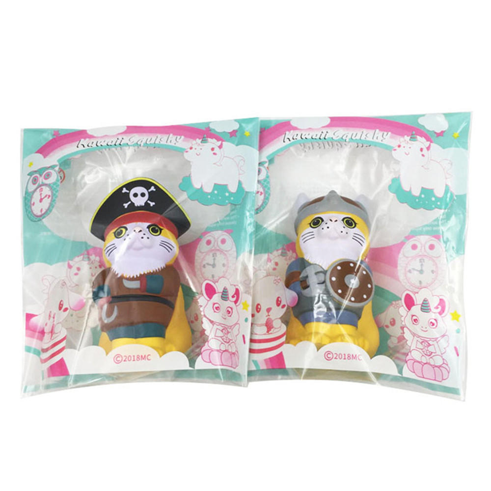 SquishyFun Squishy Viking Pirate Cat Kitten Cosplay 13.5*9*7CM Licensed Slow Rising With Packaging