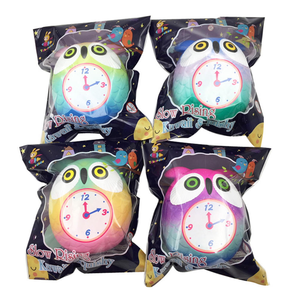 Taburasaa Owl Clock Squishy 12*10.5*9CM Soft Slow Rising With Packaging Collection Gift Toy