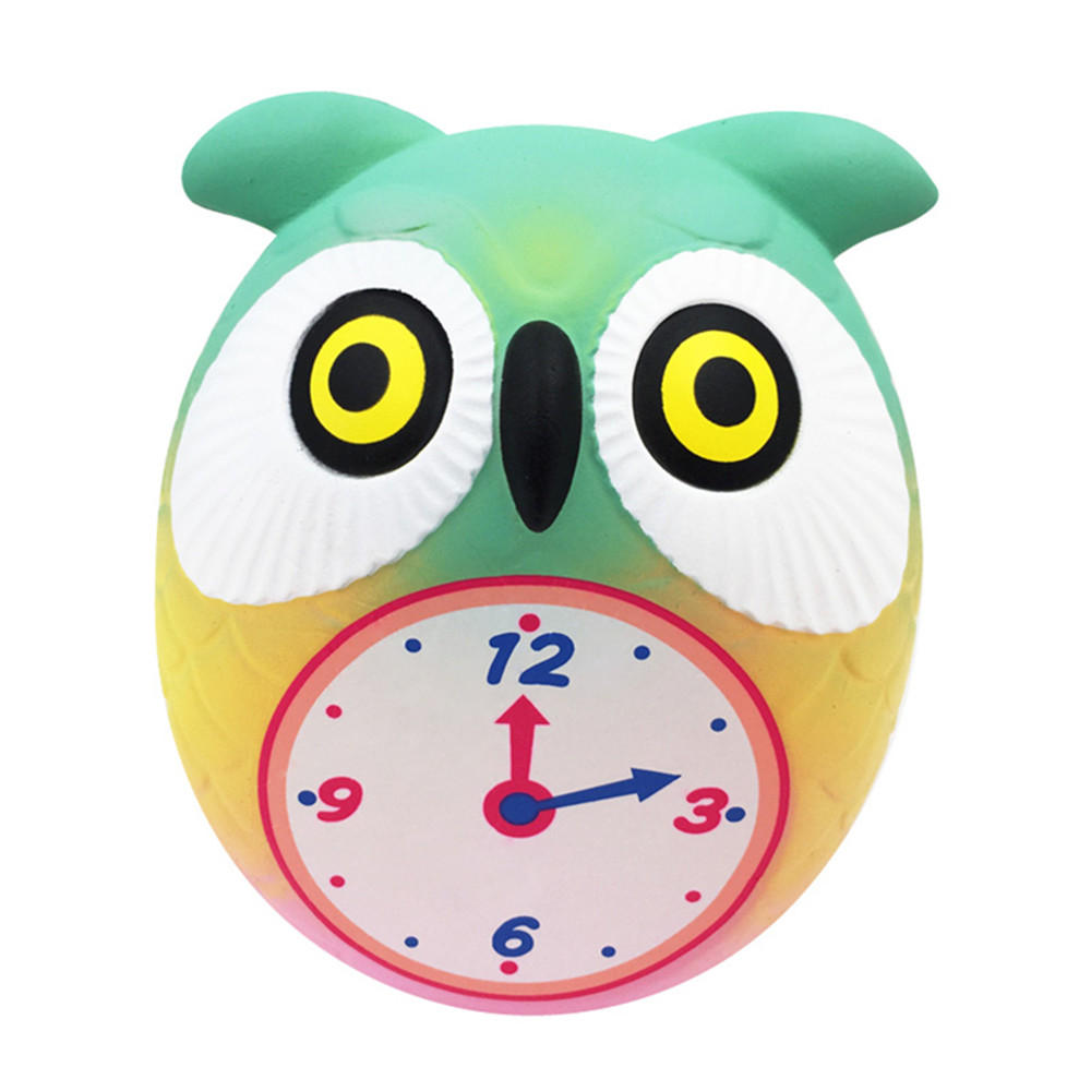 Taburasaa Owl Clock Squishy 12*10.5*9CM Soft Slow Rising With Packaging Collection Gift Toy