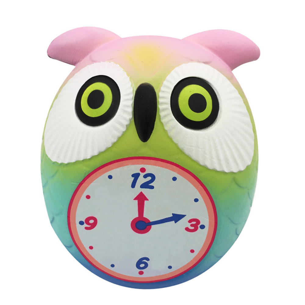 Taburasaa Owl Clock Squishy 12*10.5*9CM Soft Slow Rising With Packaging Collection Gift Toy