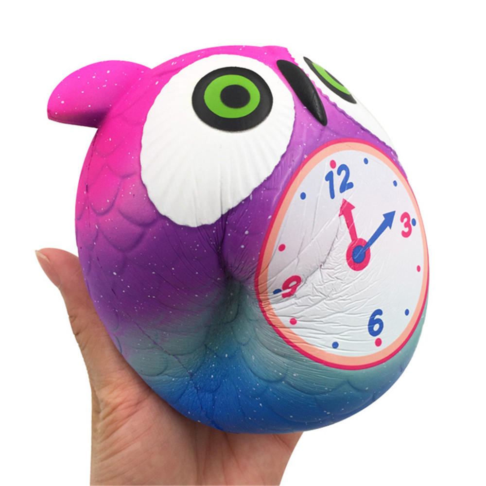 Taburasaa Owl Clock Squishy 12*10.5*9CM Soft Slow Rising With Packaging Collection Gift Toy