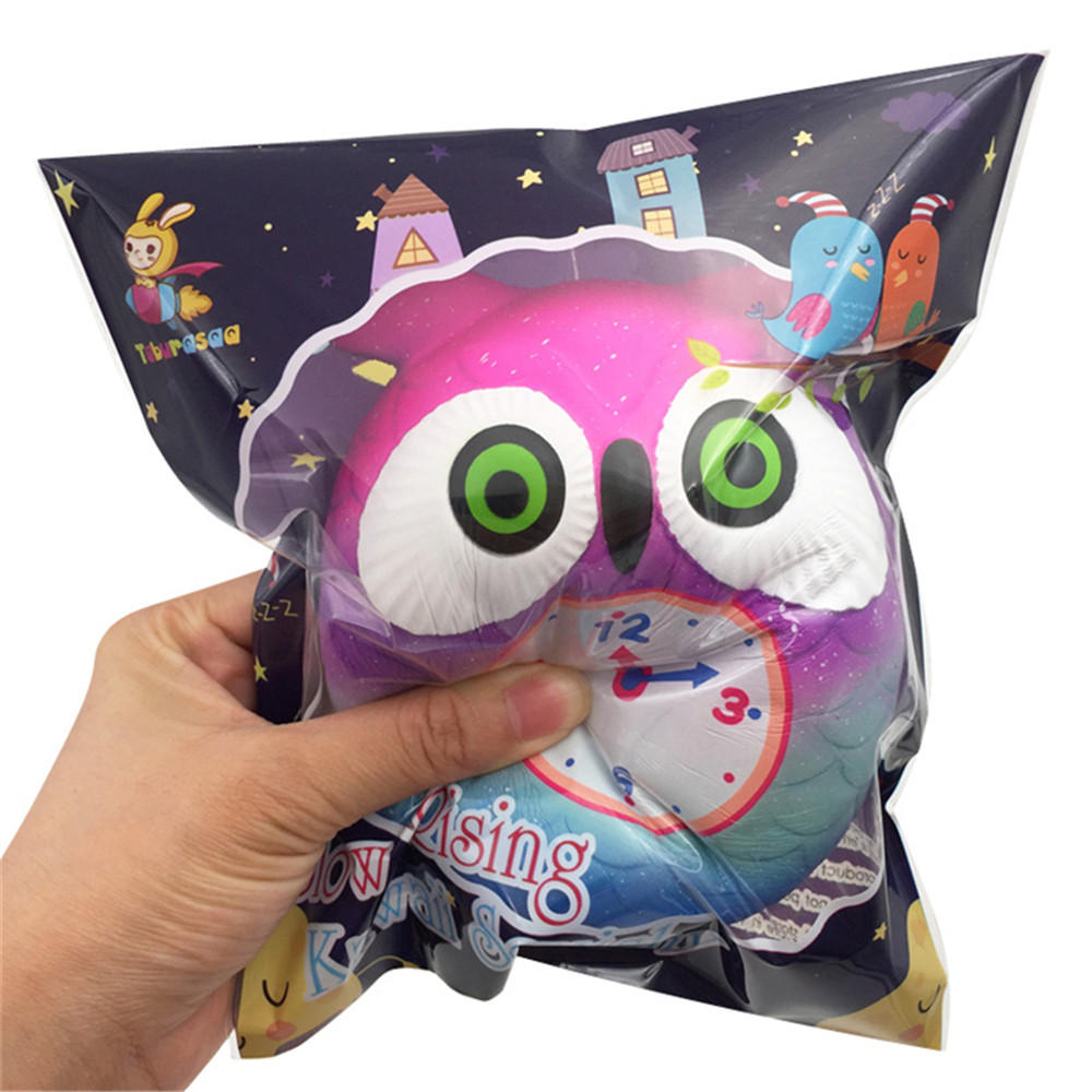 Taburasaa Owl Clock Squishy 12*10.5*9CM Soft Slow Rising With Packaging Collection Gift Toy