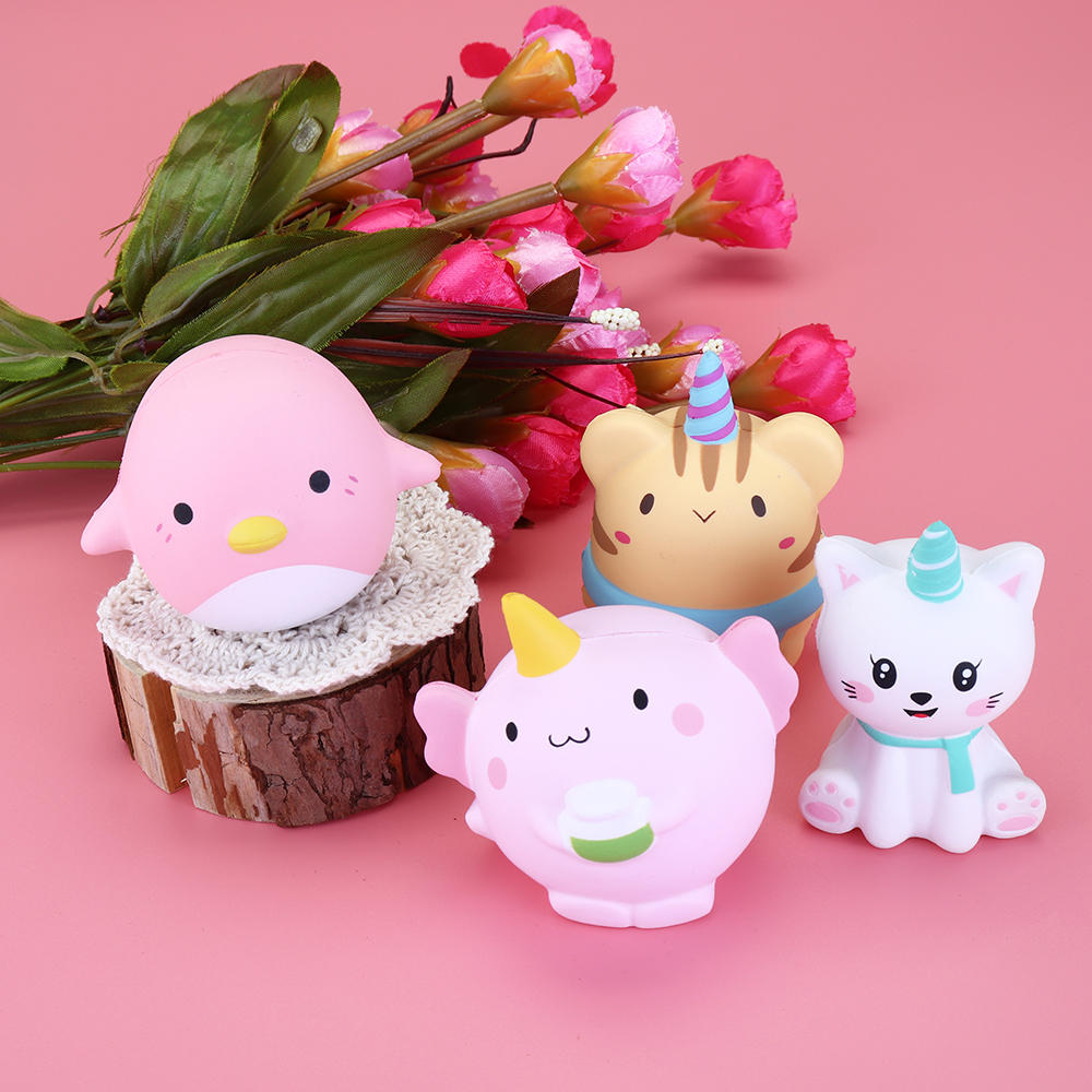 WOOW Squishy 3Pcs Kawaii Unicorn Animal Slow Rising Rebound Toys With Packaging