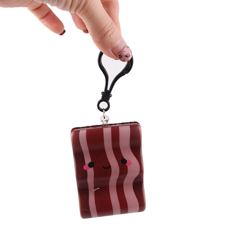 Squishy Bun Food Cute Phone Bag Hanging Decor Keyring Beef Milk Box Chocolate Slow Rising 7cm Gift Collection