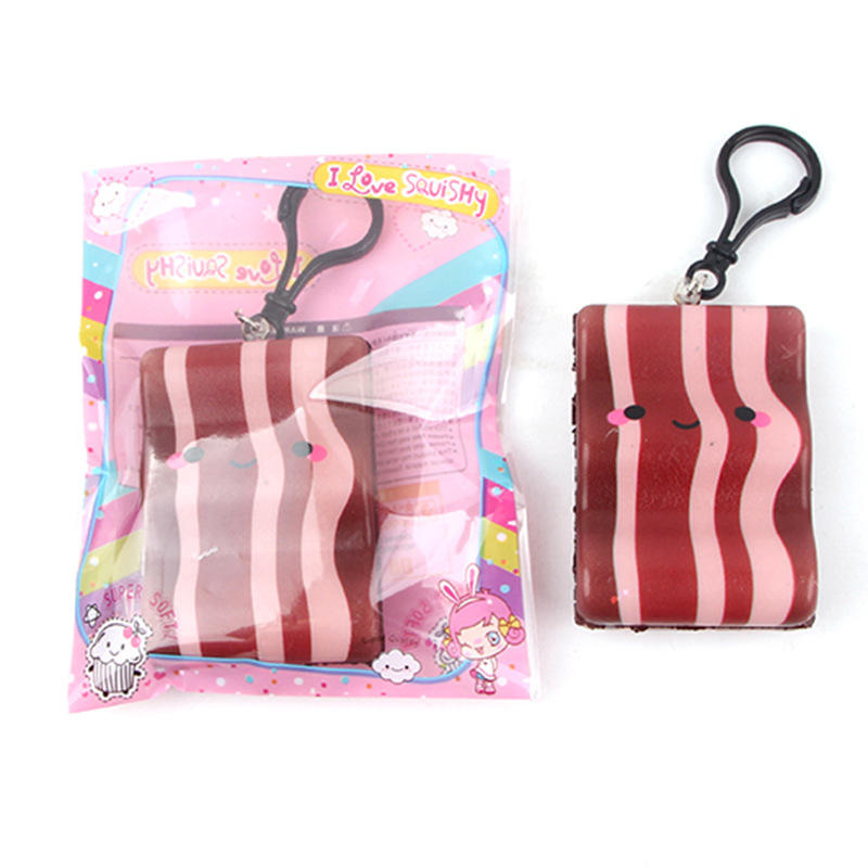 Squishy Bun Food Cute Phone Bag Hanging Decor Keyring Beef Milk Box Chocolate Slow Rising 7cm Gift Collection