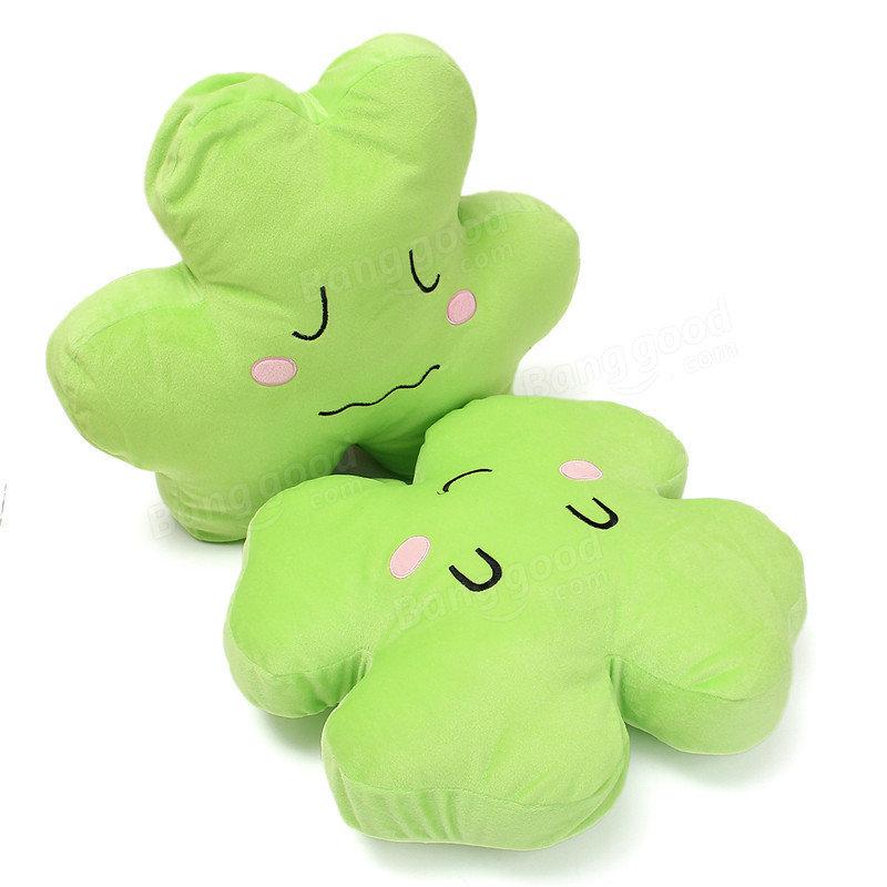 1PC 40cm Cute Clover Shamrock Soft Stuffed Plush Toy Happy Love Ornament Soft Doll