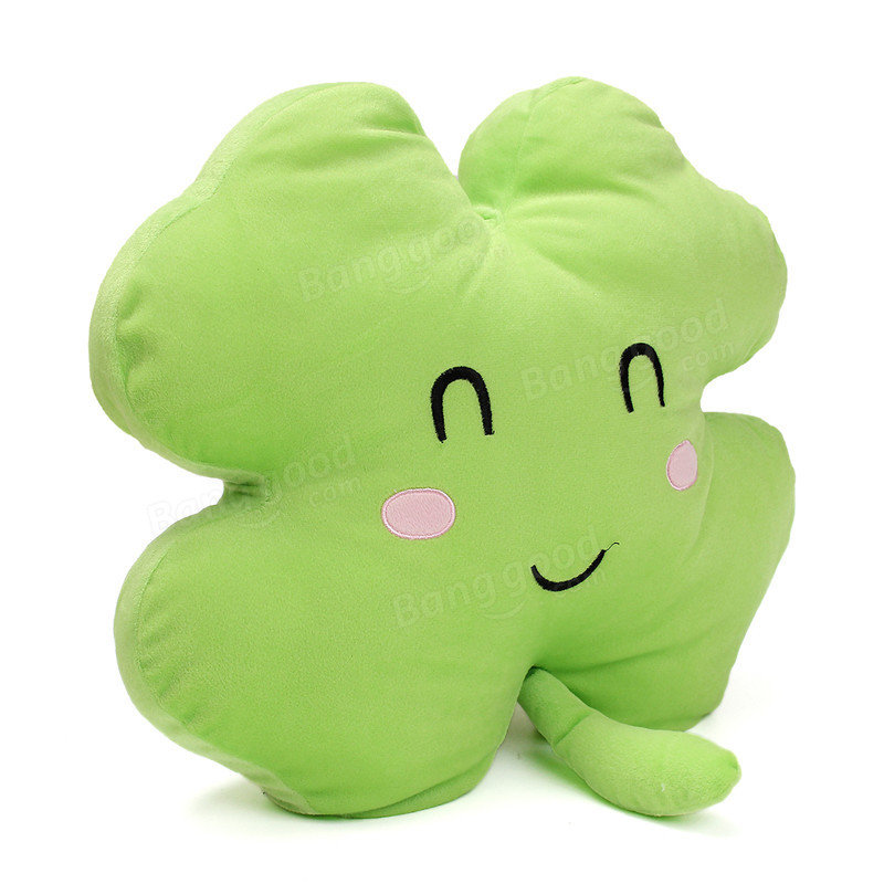 1PC 40cm Cute Clover Shamrock Soft Stuffed Plush Toy Happy Love Ornament Soft Doll